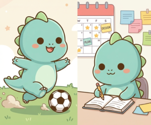 放デイを楽しむ恐竜